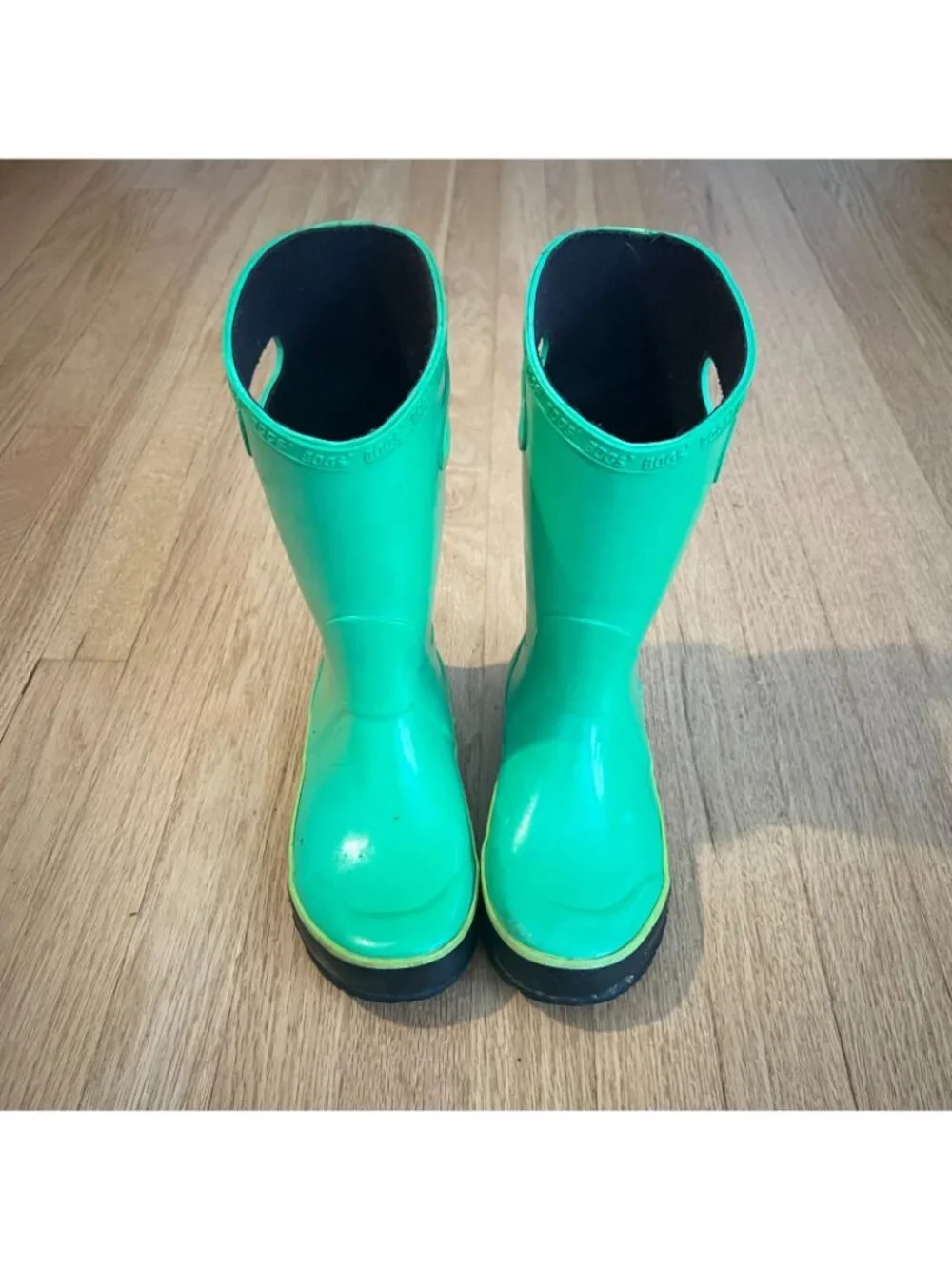 Bogs Kids Puddle Green Waterproof Rain Boots Youth Size 3